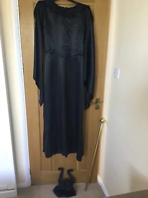 £15 • Buy Adult Maleficent Costume Black Size 10-12 Halloween Evil Villain 