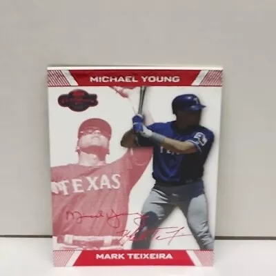 MARK TEIXEIRA / MICHAEL YOUNG 2008 Topps Co-Signers RED /199 ~ Texas RANGERS • $2.99