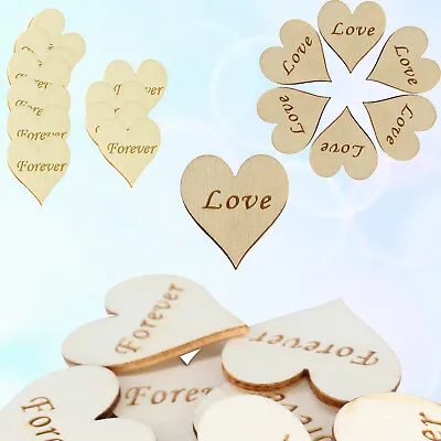 Wooden MDF Hearts Shape Embellishments Craft Love Forever Wedding Craft Decor • £3.59