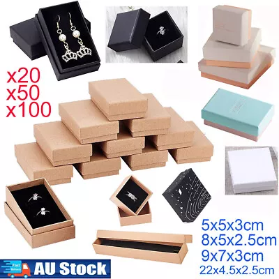 Cardboard Necklace Ring Earring Gift Box Display Jewelry Case Small Boxes Bulk • $38.59