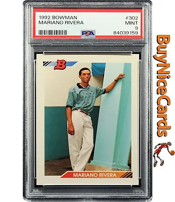 1992 Mariano Rivera Bowman RC Rookie #302 PSA 9 Mint • $125