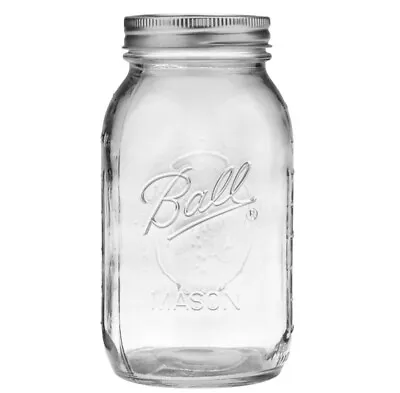 $17.90 • Buy Ball 32Oz Regular Mouth Canning Mason Jar Lids, Quart Jars 12/Box