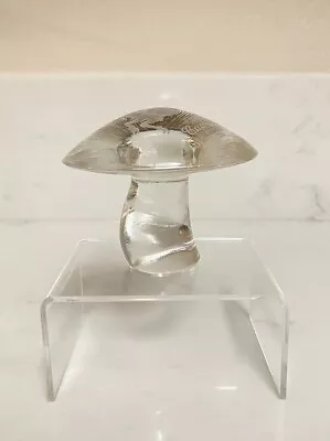 Vintage MCM Viking Glass Large Clear Capricorn Zodiac Mushroom Paperweight • $125