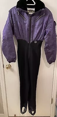 VTG Nils Women's One Piece Ski Suit Snow Suit Apres Bib Purple/Black • Size 6 • $69