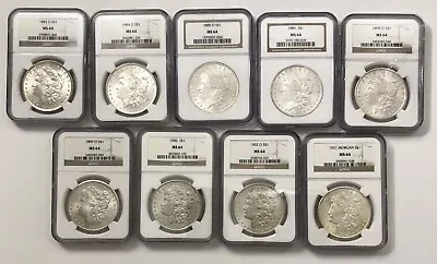 1883-1921 9pc Morgan Dollar Set. NGC MS64. • $939