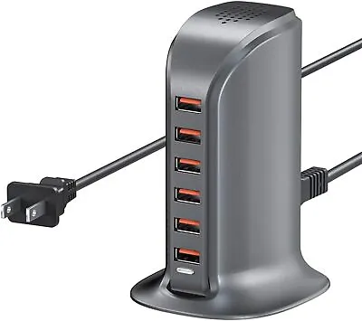 USB Charger Station 50W6 Port Multiple USB Charging Block For IPhone 14/13/12  • $10.99