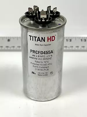 Titan HD 45+5 MFD PRCFD455A Motor Run Capacitor Round 1038724 NEW Fast Ship • $18.79