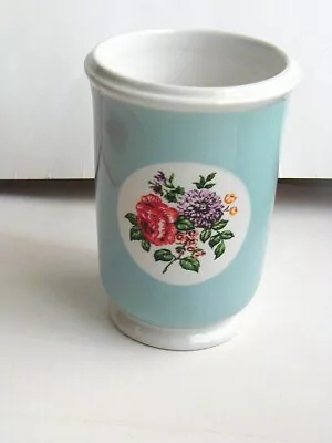 Martha Stewart Everyday Tumbler/Cup  Floral On Blue And White • $10.25