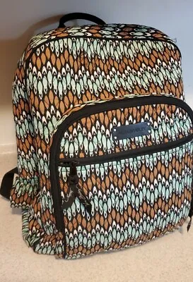 Vera Bradley TURQUOISE PEACOCK Quilted Backpack -UNUSED  AMAZING PATTERN DESIGN • $75