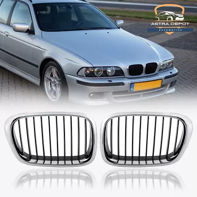 Chrome Black Front Kidney Grill Fits 97-03 BMW E39 M5 Series 525i 528i 530i 540i • $28.98