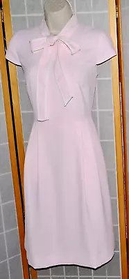 NWT  J. CREW Petal Pink Tie Neck~365 Crepe Cap Sleeve Fit&Flare Dress Sz. 0 • $39.99