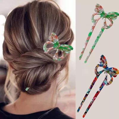 Vintage Hairpins Headwear Fashion Butterfly Hair Sticks Acetate Accessories  • $2.48