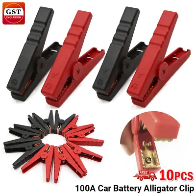 100A Car Battery Alligator Clip Test Terminal Clamps Set Red Black Pure Copper • $20.66