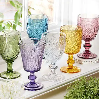 Wine Glass Goblets Wedding Table Home Decor Coloured Dining Tableware • £9.99