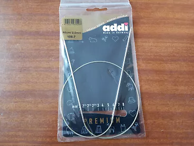 BN Addi Premium Fixed Circular Knitting Needle 60cm/2mm Smooth Silver Metal Tips • £4.25