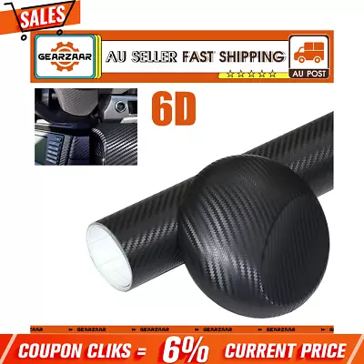 1.52m X 50cm 6d Black Carbon Fiber Fibre Car Vinyl Wrap Film Roll Air Release Au • $11.39