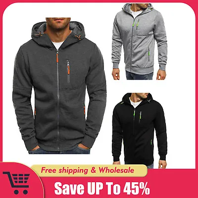 Men's Zip Up Hoodie Winter Sweatshirt Fleece Sherpa Warm Jacket Heavyweight USA • $15.99