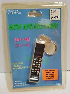 Vintage Micro Mini Cell Phone Keychain Portable Phone Push Button NOS - Untested • $24.62