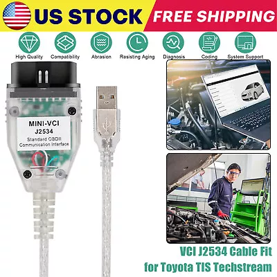 2024 MINI VCI TIS Techstream V18.00.008 TIS J2534 For Toyota Inspection Cable US • $26.99