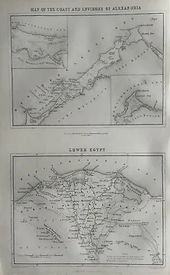 1850 Alexandra Egypt Original Antique Map By G.H. Swanston • $24.85