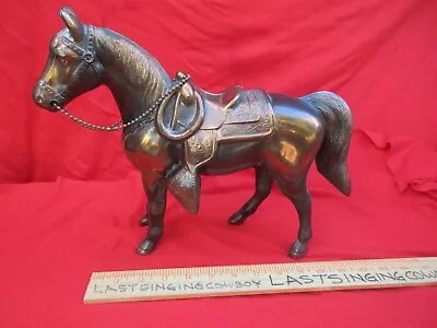 HEAVY 4 Lbs. Pot Metal Metal Horse Statue Figurine CARNIVAL PRIZE Vintage (20h) • $29