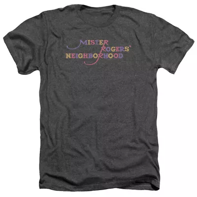 Mister Rogers Heather T-Shirt Colorful Logo Charcoal Tee • $23.39