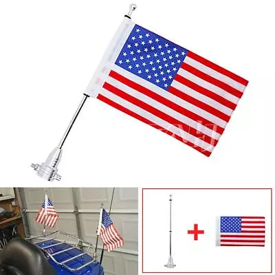 Motorcycle Bike American USA Flag Pole Replacement Luggage Rack Mount For Harley • $15.99