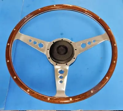 New 15  Wood Steering Wheel W/ Adaptor Hub Jaguar XKE E-Type Moto-Lita  • $619.95