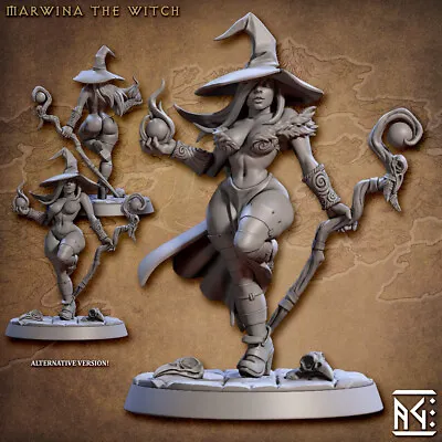 Marwina The Witch Wizard Sorcerer Pinup Miniature | D&D DnD | • $7.99