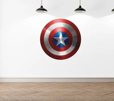 Captain America Shield Wall Art Sticker 44cm X 44cm Superhero Kids Boy Marvel • £12.99