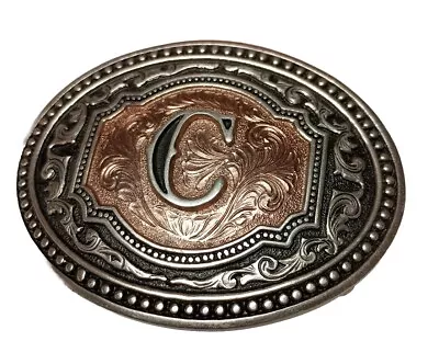 Montana Silversmith Belt Buckle With The Letter C~ Good Condition • $12