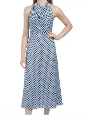 ZARA POLKA DOT HALTERNECK DRESS SzM • £18.80