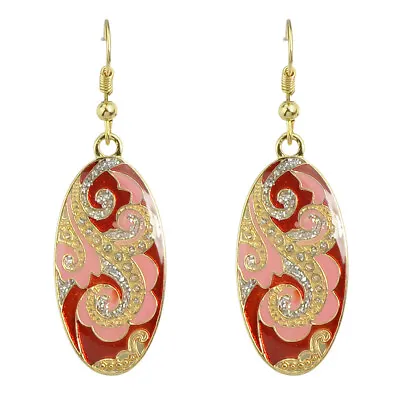 Traditional Indian Ethnic Jewellery Rhinestone Oval Dangle Bohemian Earrings • $2.98