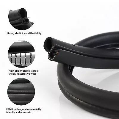 Rubber Seal Edge Trim Weather Strip Reduce Noise During High-Speed Driving 144'' • $39.89