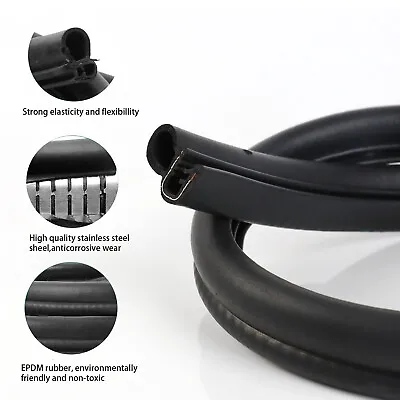 Rubber Sealing Edge Trim Strip Reduce Noise/Rubbing/Collisions/Dust/Water 12 Ft • $39.89