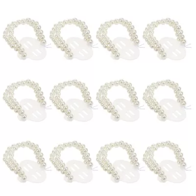  12 Pcs Bridal Wrist Pearls Corsage Wristlet Accessories Bride Elasticity • £54.18