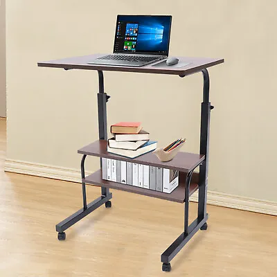 Adjustable Mobile Sofa Side Table Laptop Table Book Desk Cart Tray With Wheels • $37.01