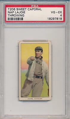 1910 T206 Sweet Caporal - Nap Lajoie Throwing - Psa 4 Vg-ex (svsc) • $1999.99