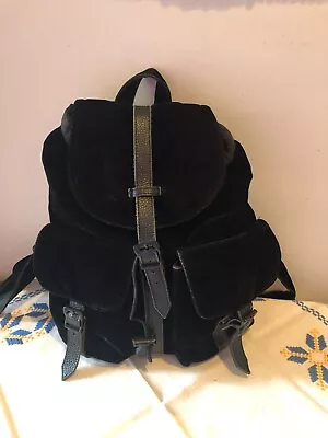 Vintage Large Black HERSCHEL Velvet Feel Backpack • $59