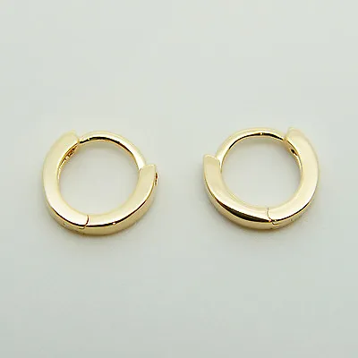 18k Yellow Gold Plated Huggie Hoop 10mm Sleeper Earrings Non-allergenic AUS MADE • $5.99