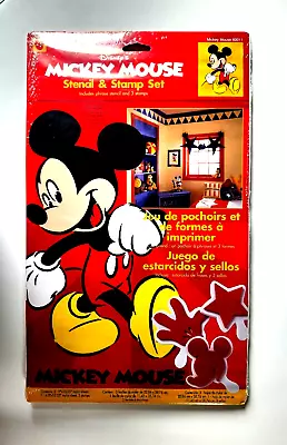 NIP Disney's Mickey Mouse Stencil & Stamp Set DIY Room Decor Glove Star USA Made • $8.99