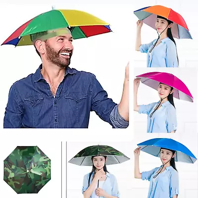 Sun Umbrella Hat Outdoor Hot Foldable Golf Fishing Camping Headwear Head Cap US • $7.04