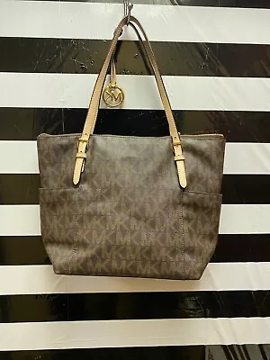 Women  Michael Kors   Signature Monogram Brown Tote Handbag For Women • $89.99
