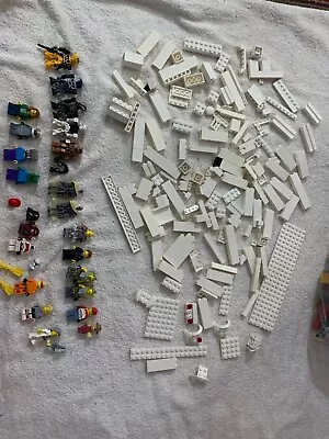 BULK LEGO 19 Minifigures + Parts & White Bricks Parts Base Plates Mixed Spares • $44.50