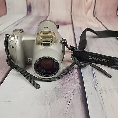 Konica Minolta Dimage Z20 Compact Digital Camera 5.0MP Silver Color Works Great • $29.99