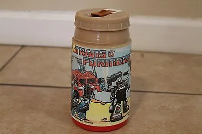 Vintage Transformers Optimus Thermos Lunch Box Mini Water Jug Aladdin 1984 • $7.97