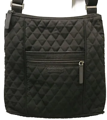 Vera Bradley Hipster Microfiber Black Crossbody Or Shoulder Quilted Bag Purse • $29.99