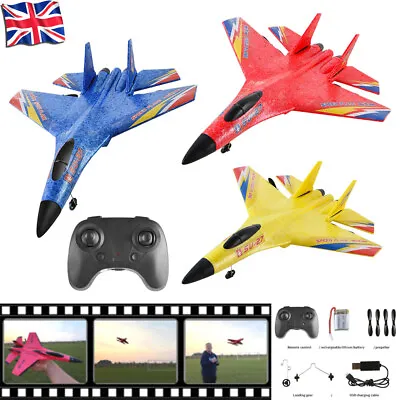 RC Foam Model SU-27 Plane Toy Remote Control Airplane RC Glider Boy Kids Gift UK • £14.19