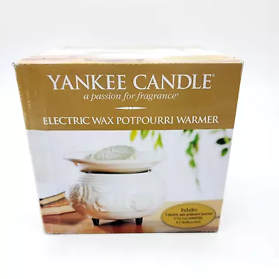 Yankee Candle Electric Wax Potpourri Warmer Ivory White Swirls Everyday NEW • £22.86