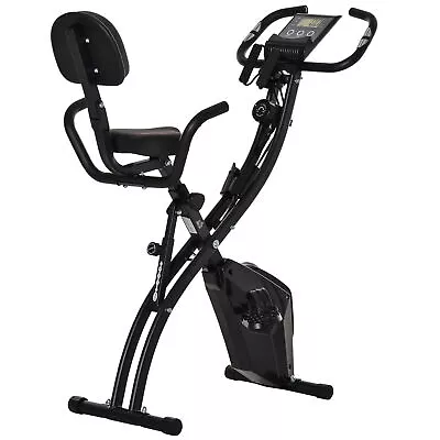 2-In-1 Upright Exercise Bike 8-Level Adjustable With Pulse Sensor Black HOMCOM • £146.99